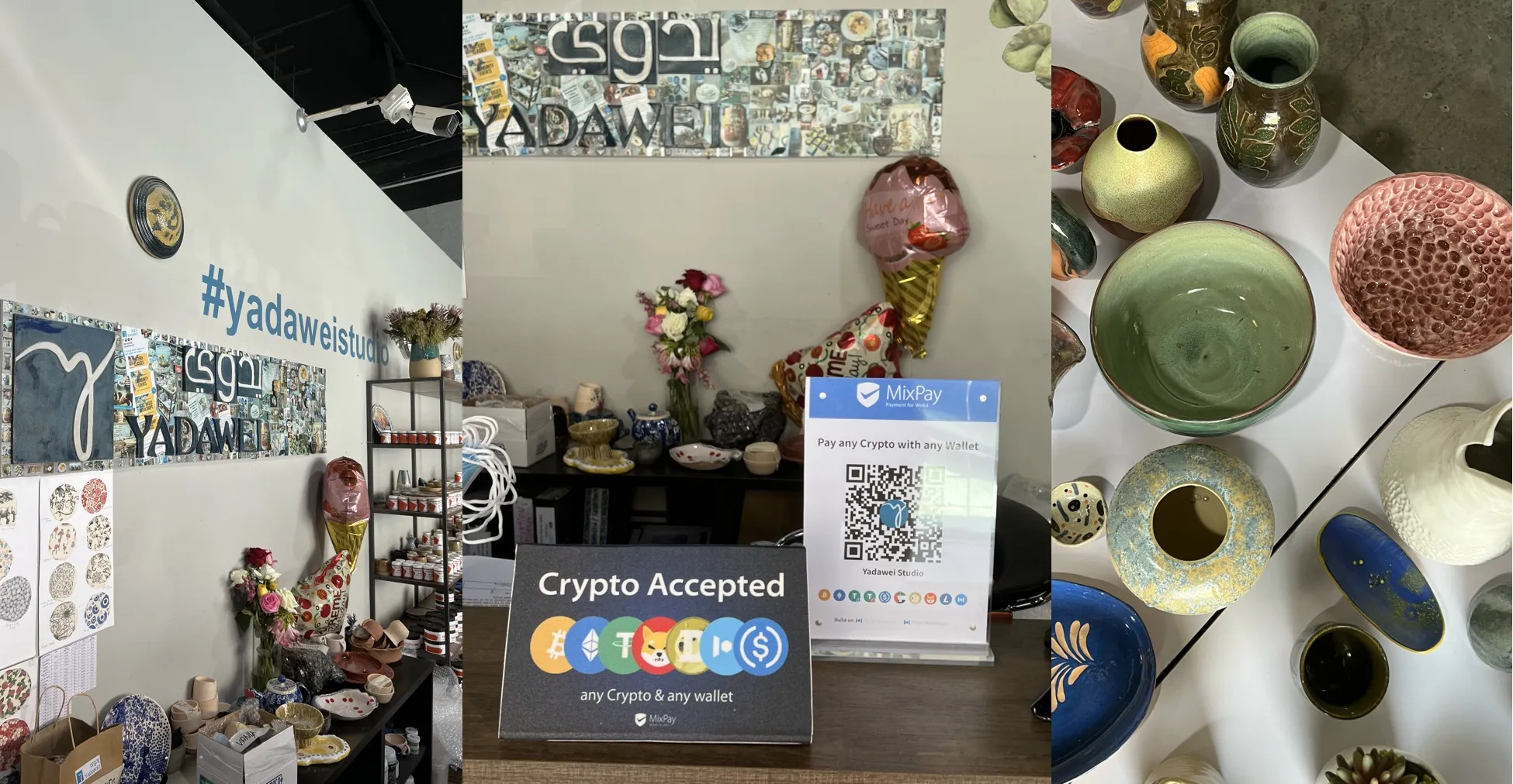 Pague con Crypto en Yadawei Ceramics Studio